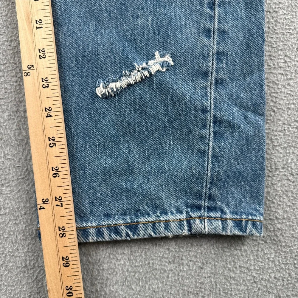 Levi's Jeans Mens W30 L30 501 Original Fit Light Wash Distressed Button Fly